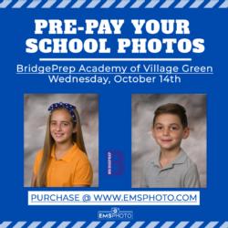 School Picture Day - Wednesday, October 14, 2020